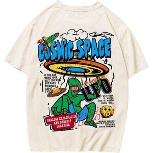 🆕Brand New - Men White Graphic Oversized T Shirts
